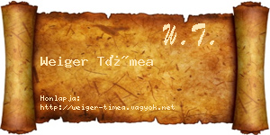 Weiger Tímea névjegykártya